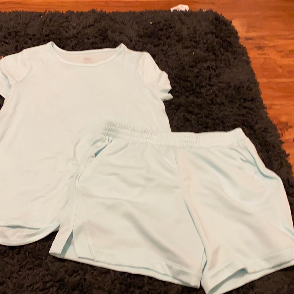 Matching athletic set for girls turquoise